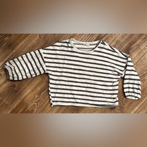 Girls Hayden S boutique cotton sweater shirt trendy stripe bell sleeve